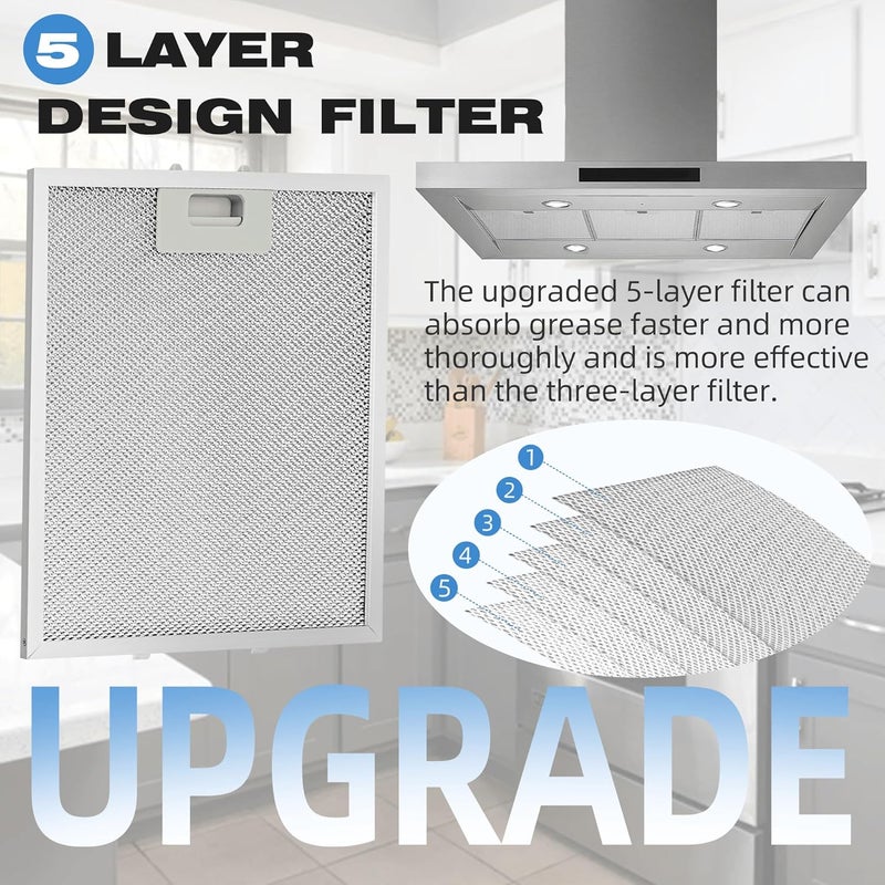 Fetechmate 10.5x12 Inch W10169961A Range Hood Aluminum Mesh Filter Fit for Whirl-pool, Ik-ea, Kitchen-Aid, Jenn-Air Replace W10870878, W10875058, W10833076, W10169961, W11245983 by 3 Pack - Image 3